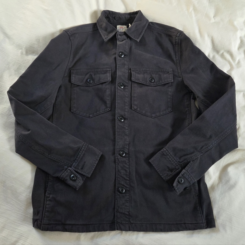 Faherty Mens 100% Cotton Canvas Dark Gray Button Front Jacket Size XS